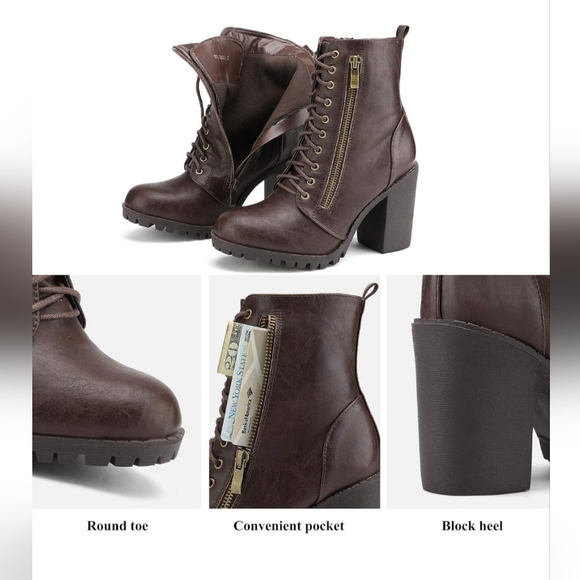 Dream pairs Woman's chunky heel boots size 8.5 - Picture 6 of 6